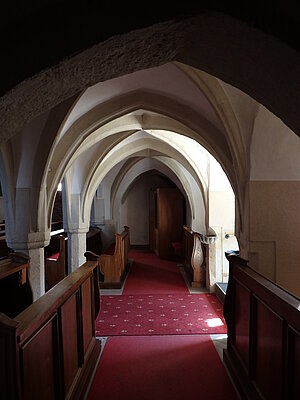 Ober-Grafendorf, Pfarrkirche hl. Josef, Gewölbe unter der Orgelempore