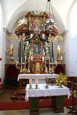 Grainbrunn, Hochaltar der Pfarrkirche Mariae Himmelfahrt, um 1700