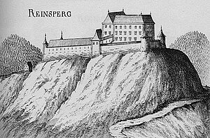 Burg Reinsberg, Kupferstich von Georg Matthäus Vischer, aus: Topographia Archiducatus Austriae Inferioris Modernae, 1672