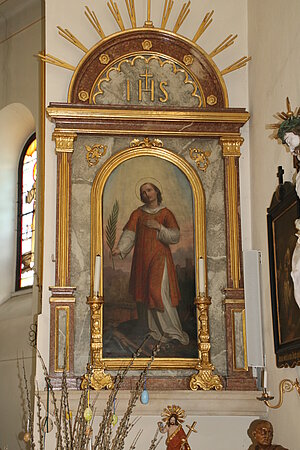 St. Corona am Schöpfl, Pfarr- und Wallfahrtskirche, Seitenaltar Hl. Vinzenz, Leopold Till, 1865