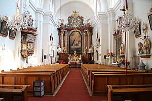 Karlstetten, Pfarrkirche hl. Ulrich, Saalbau, 1741/2-1752/55 unter Maria Theresia von Zinzendorf errichtet