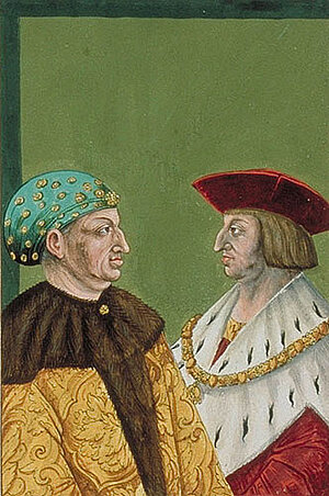 Friedrich III. und Maximilian, Becksches Porträtbuch, vor 1596, KHM Wien