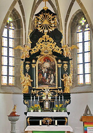 Gerolding, Pfarrkirche hl. Johannes der Täufer, Hochaltar, ehem. Seitenaltar der Kartause Aggsbach