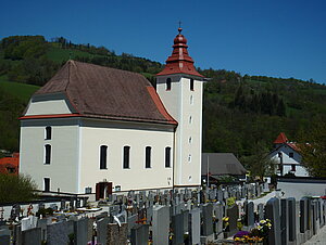 Frankenfels, Pfarrkirche hl. Margareta, Saalkirche mit barockem Langhaus