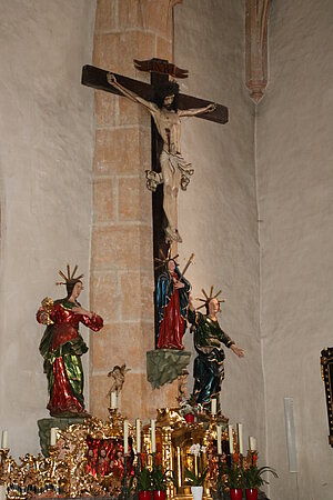 St. Veit an der Gölsen, Pfarrkirche hl. Veit, spätgot. Kruzifix, um 1510-20, Schule des Martin Kriechbaum
