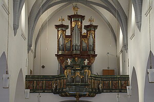 Laa an der Thaya, Pfarrkirche hl. Veit, Orgelgehäuse von Christoph Pürner, 1728
