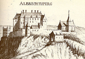 Albrechtsberg an der Großen Krems, Kupferstich von Georg Matthäus Vischer, aus: Topographia Archiducatus Austriae Inferioris Modernae, Wien 1672