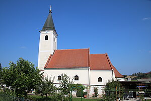 Waldhausen, Pfarrkirche Hll. Apostel Petrus und Paulus, romanische Landkirche mit Halbkreisapsis, 13. Jahrhundert