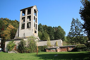 Grünbach am Schneeberg, Schachtturm Segen Gottes, Förderturm des ehem. Steinkohlebergwerks