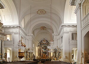 Großweikersdorf, Pfarrkirche hl. Georg, ab 1733 nach Plänen von Josef Emmanuel Fischer von Erlach von Johann Martinelli errichtet