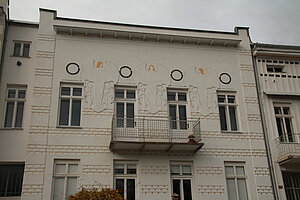 Brunn am Gebirge, Franz-Keim-Gasse, sezessionistische Reihenhausssiedlung, 1902-12 von Sepp Hubatsch erbaut