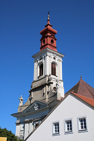 Hoheneich, Pfarr- und Wallfahrtskirche Unbefleckte Empfängnis, Spätbarocker Zentralbau 1776-78 von Andreas Zach