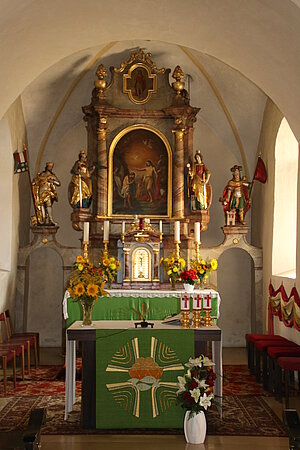 Sallingberg, Pfarrkirche hl. Johannes der Täufer, spätbarocker Hochaltar