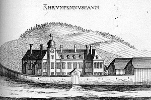 Schloss Krummnussbaum, Kupferstich von Georg Matthäus Vischer, aus: Topographia Archiducatus Austriae Inferioris Modernae, 1672