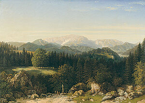 Thomas Ender Blick vom Mariahilferberg, Öl auf Leinen, 85,5x119,4 cm, um 1845/50