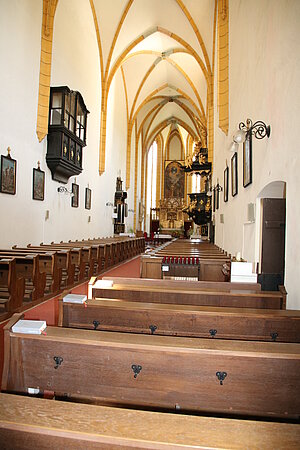 Aggsbach Dorf, ehem. Kartäuserkirche, Blick in das Kirchenschiff