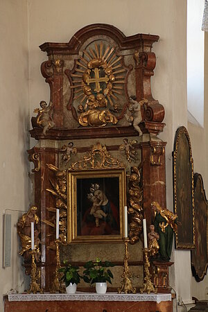Ebenfurth, Pfarrkirche hl. Ulrich, Seitenaltar mit Bild Mariahilf