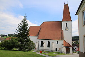 Zeillern, Pfarrkirche hl. Jakobus der Ältere, spätgotische Staffelkirche mit vorgestelltem Westturm