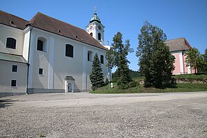 Maria Langegg, Pfarr- und Wallfahrtskirche mit ehem. Servitenkloster, Mariae Geburt, 1765-63 nach Plänen von Johann Michael Ehmann