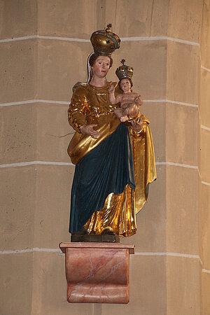 Großrußbach, Pfarrkirche hl. Valentin, spätbarocke Madonna mit Kind, um 1738-40
