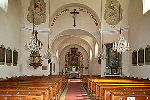St. Georgen an der Leys, Pfarrkirche hll. Georg und Gregor, spätbarocker Zentralbau mit eingezogenem Chor, 1758-1762