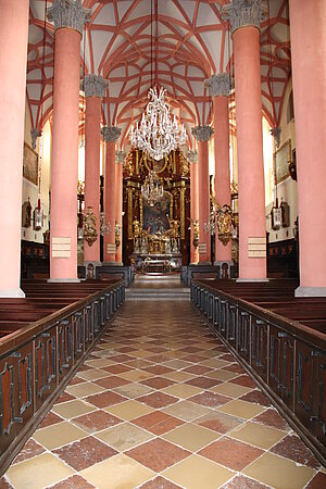 Scheibbs, Pfarrkirche hl. Maria Magdalena, spätgotische Rundpfeilerhalle