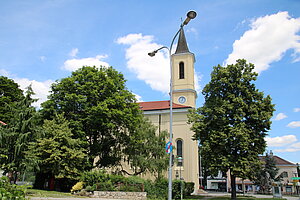 Ebergassing, Pfarrkirche Maria Himmelfahrt, Saalkirche, 1851-53 errichtet