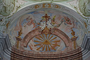 Maria Langegg, Pfarr- und Wallfahrtskirche, Mariae Geburt, Hochaltarraum, Fresken von Andreas Rudroff, 1789