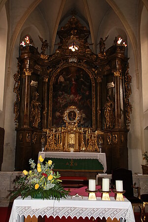 Schönberg am Kamp, Pfarrkirche hl. Agnes, barocker Hochaltar von 1719-20
