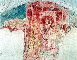 Ulmerfeld, Fresken Schlosskapelle, Darbringung Jesu im Tempel, um 1330/40