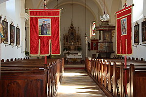 Trabenreith, Pfarrkirche hl. Johannes Nepomuk, spätbarocker Saalbau, 1756-1764