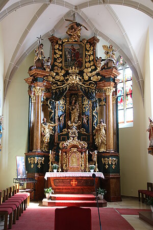 Grafenschlag, Pfarrkirche hl. Martin, Hochaltar der alten Kirche, urspr. Altar der Dominikanerkirche in Tulln