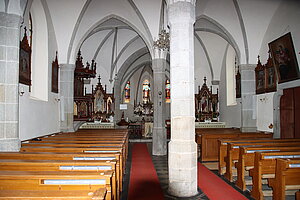 Harmanschlag, Pfarrkirche hl. Wenzel, romanische Kirche, zwischen 1497 und1523 zu spätgotischer Halle umgebaut