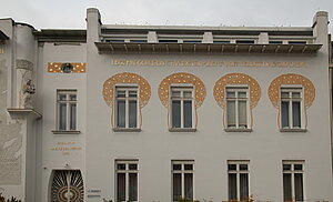 Brunn am Gebirge, Franz-Keim-Gasse, sezessionistische Reihenhausssiedlung, 1902-12 von Sepp Hubatsch erbaut