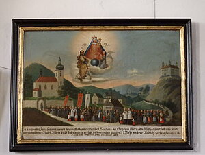 Maria Anzbach, Pfarr- und Wallfahrtskirche Unsere Liebe Frau als Mutter der Barmherzigkeit, Votivbild der Pfarre Ollern, 1780