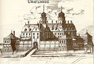 Schloss Grafenegg, Kupferstich von Georg Matthäus Vischer, aus: Topographia Archiducatus Austriae Inferioris Modernae, 1672