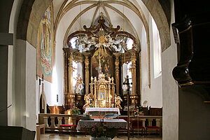 St. Andrä, Pfarrkirche hl. Andreas, Hochaltar, um 1740
