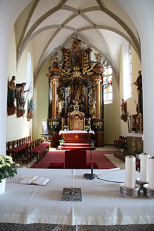 Grafenschlag, Pfarrkirche hl. Martin, Blick in den spätgotischen Bau