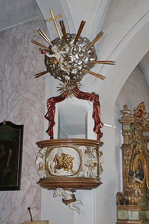 Gaaden, Pfarrkirche hl. Jakobus der Ältere, Kanzel, 18. Jh.