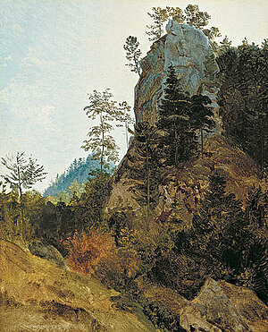 F. Gauermann, Landschaft mit den Balbersteinen bei Miesenbach, vor 1830
