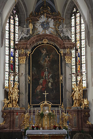 Pillichsdorf, Pfarrkirche hl. Martin, Hochaltaraufbau von 1761/62