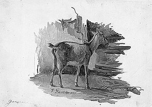F. Gauermann, Ziege im Stall, vor 1825