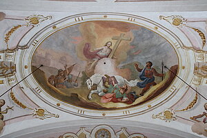 Michelhausen, Pfarrkirche hl. Petrus und Paulus, Freskenausstattung durch  Josef von Mölck, 1784 - Bekehrung des Paulus