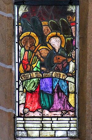 Friedersbach, Pfarrkirche hl. Lorenz, Glasfenster im Chor, um 1420